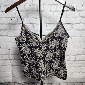 2000s black with silver & gold metallic accents, cami from Victoria's Secret